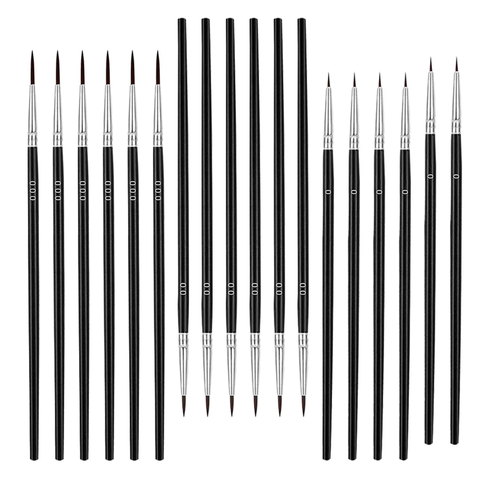 30Pcs Miniature Detail Paint Brush Set Lightweight Compact Art Brushes for Beginners Professionals Watercolor Acrylic Oil