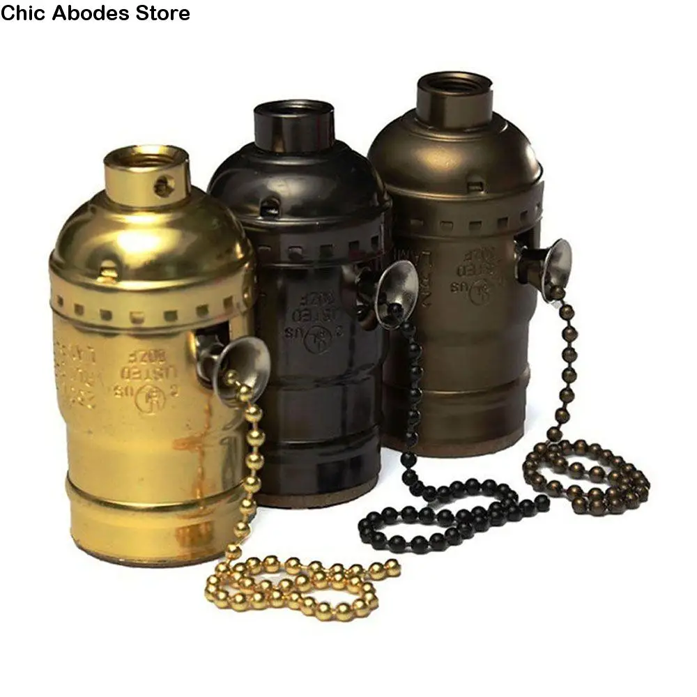 

Top Quality Retro Edison E26/E27 Base Lamp Holder Screw Bulbs Accessories No Switch Lighting Socket Holder Lamp Bases