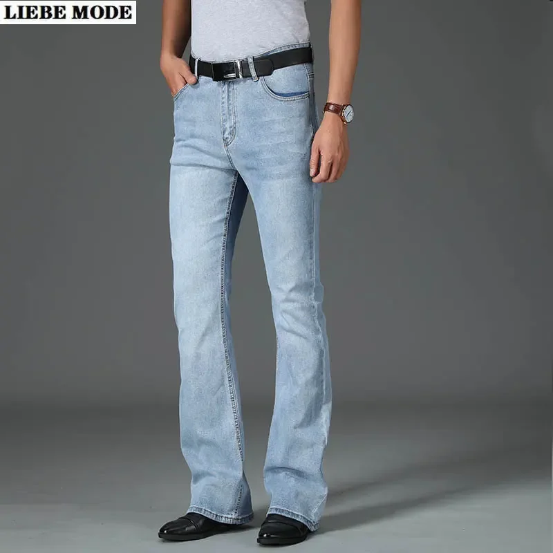 

Classic Men's Business Flared Jeans Smart Casual Straight Flare Denim Pants Men Wide Leg Long Trousers Fashion Vintage Clothes