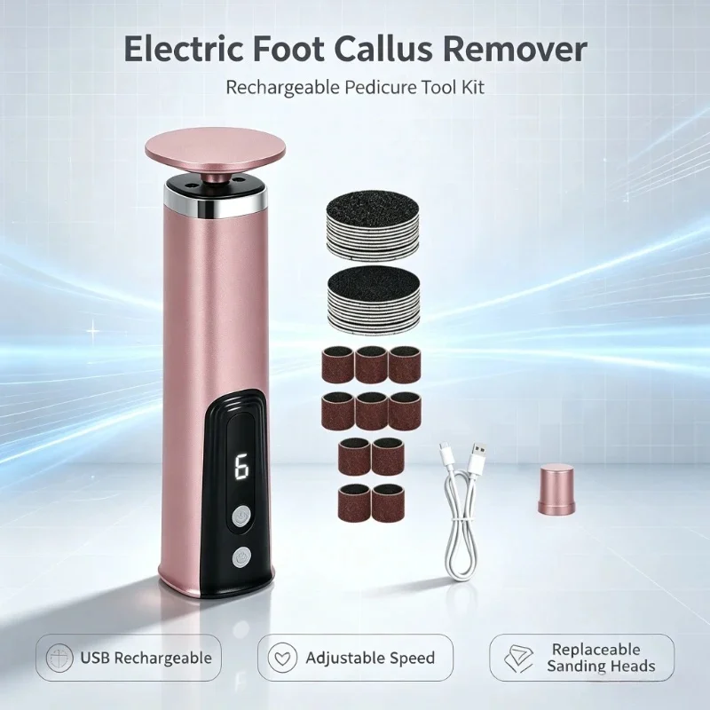 2-in-1 Foot and Hand Electric Care Tool Polishing Nails Removing Calluses Repairing Toenails Electric Scab Remover Foot File