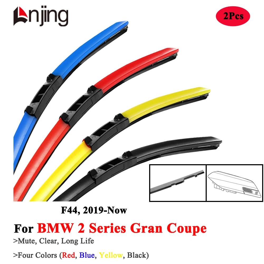 

LNJING Colorful Wiper Blades For BMW 2 Series Gran Coupe F44 216d 218i 220i 220d M235i 2019 2021 2022 2023 2024 Car Accessories