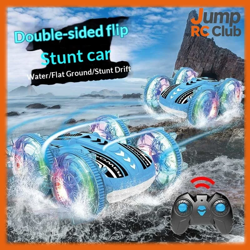 

Amphibious Remote Control Car Rc Toy Car Light Wheel Cross-Border Wholesale Toy Double-Sided Rolling Remote Control Stunt Car