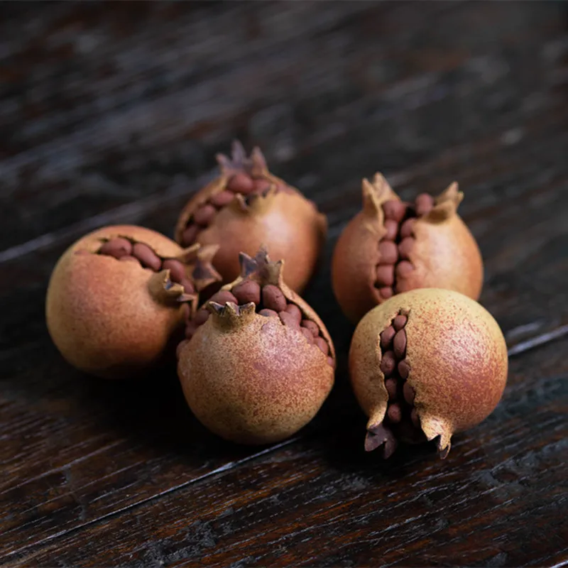 Pure Handmade Purple Clay Bionic Tea Pet Pomegranate Ornament Sculpture Tea Play Accessories Tea Ceremony Tea Play