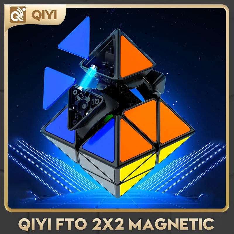 [CubeFun]QiYi FTO 2x2 Skewb Diamond Magnetic Magic Cube Rotating Octahedron Stickerless Educational Toys Children For Gifts