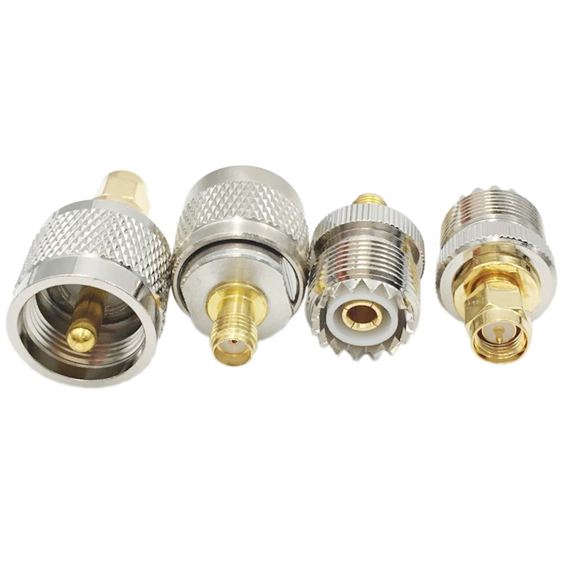 

N559R-4 PCS / SET UHF SL16 PL259 SO239 to SMA Male Plug Female Jack Connector Test Converter