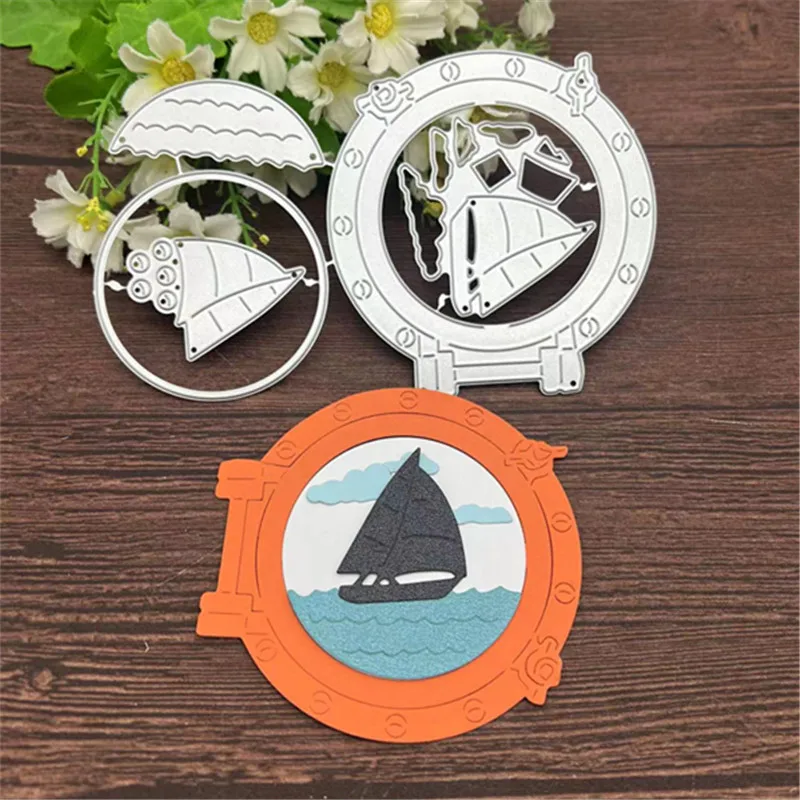 Ship round window Frame Metal Cutting Dies Stencils For DIY Scrapbooking Decorative Embossing Handcraft Template