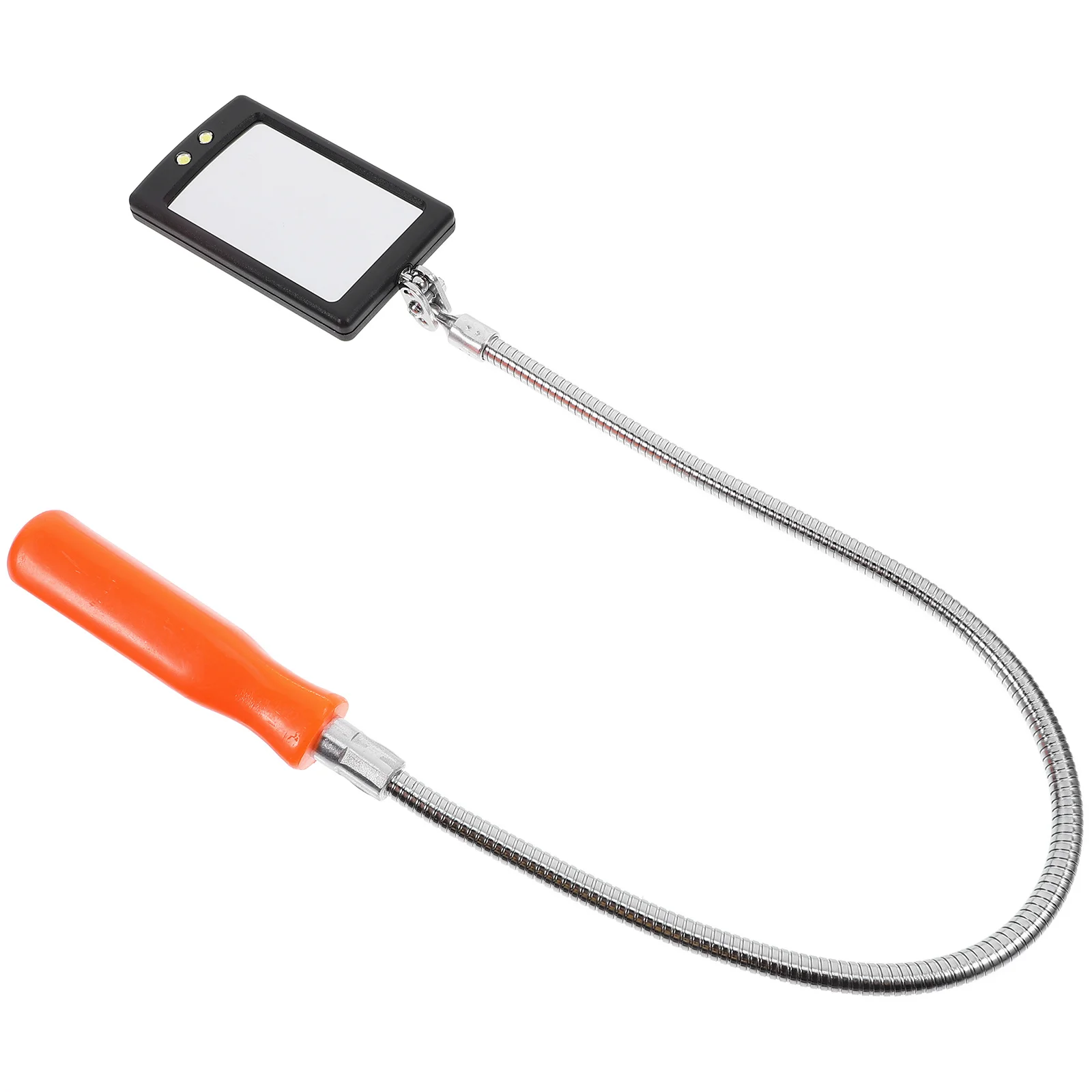 Espelho de inspeção com rotação 360, luz led flexível de aço inoxidável para mecânico de veículos, ferramenta de reparo automático, visualização dobrável