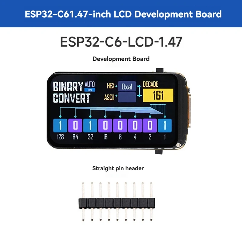 ESP32-C6 1.47Inch Display Development Board1 Supports Wi-Fi 6 & BLE With Colorful RGB LED, ESP32 With Display