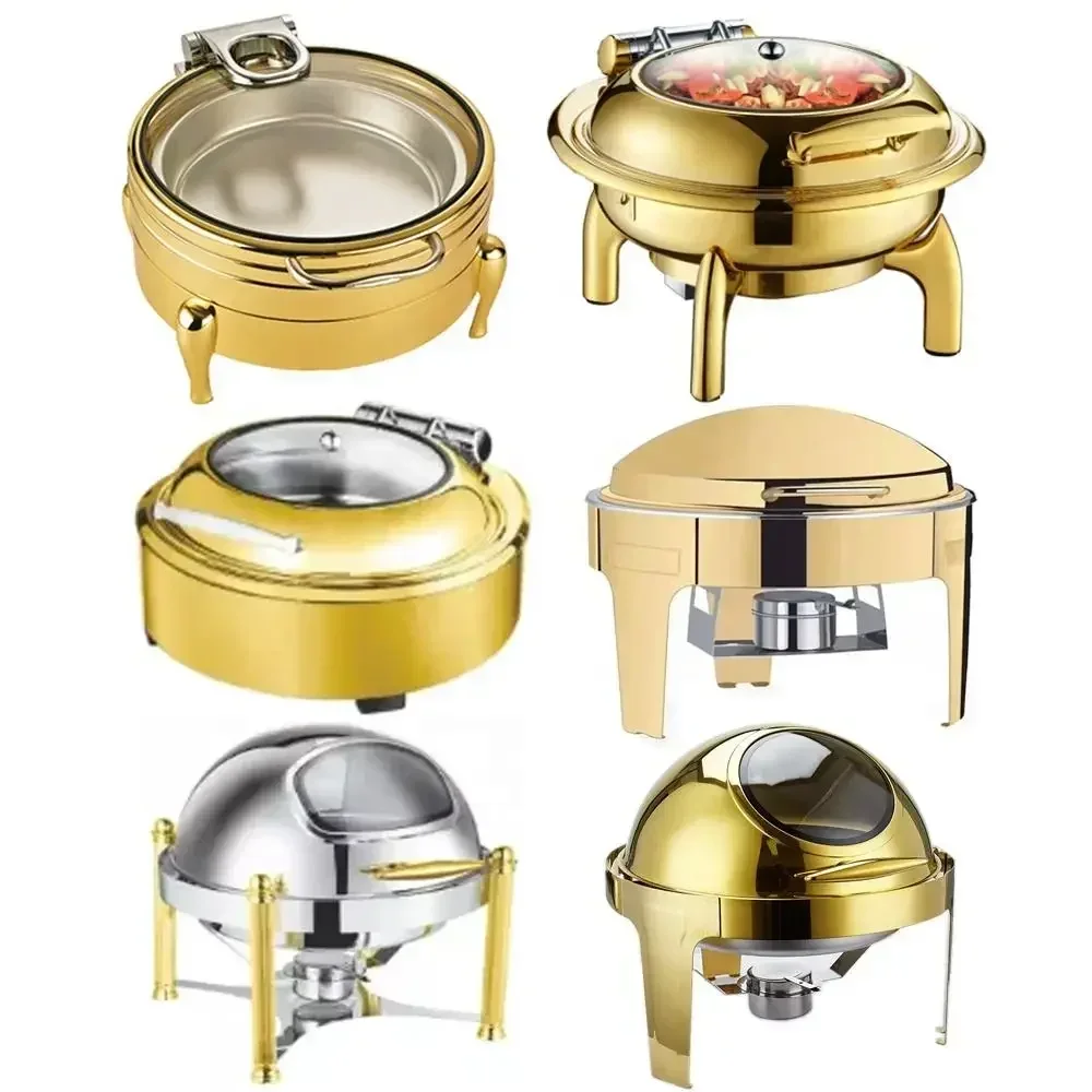 Roll-Top Chafing Roll Top Chaffing Dishes 304 Stainless steel alcohol stove Food Warmer Chafing Dish for hotel buffet