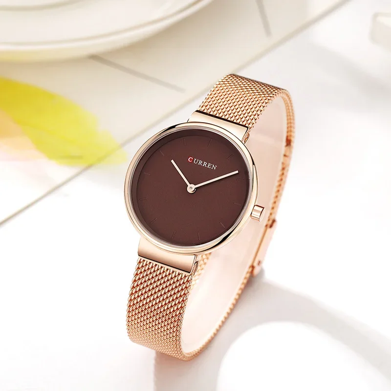 CURREN 9016 Fashion Mesh belt Ladies Quartz Women Watches Luxury Stainless Steel Watch Women Casual Female Clock часы мужские