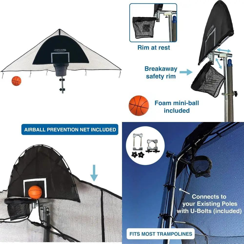 อุปกรณ์ติดตั้งห่วงบาสเก็ตบอลสำหรับแทรมโพลีนรุ่นปรับปรุงปี 2024 - Jump Slammer พร้อมการรับประกันอะไหล่ตลอดอายุการใช้งานเพื่อประสบการณ์ Slam Dunk สุดยอด