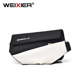 WEIXIER Men Fashion Crossbody Bag Trend Oxford Cloth Fabric Waterproof Chest Bags Large Capacity New Waterproof Sports Chest Bag