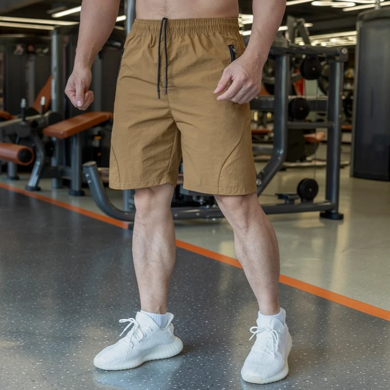 Fashion Quick Dry Athletic Shorts Pockets Men's Summer Running Shorts Gym Training Workout Fitness Hiking Shorts Street Clothing