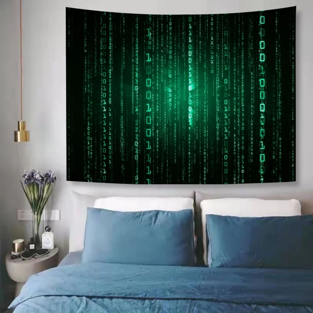 Binary Code The Matrix Program Chart Colorful Tapestry Wall Hanging Bohemian Wall Tapestries Mandala Wall Hanging Sheets