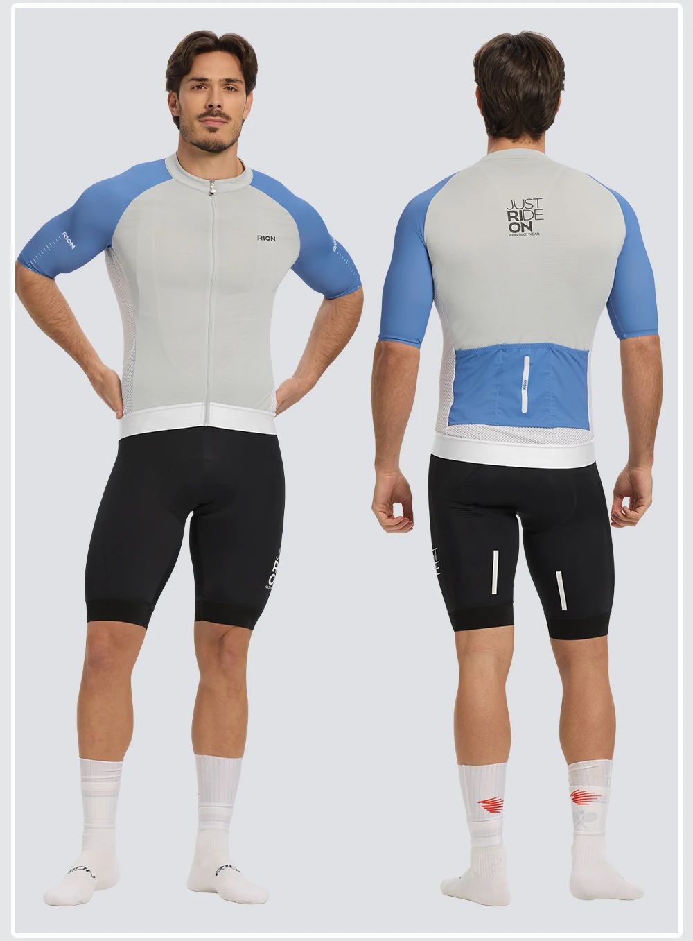 RION Herren Radsporttrikot MTB Mountainbike-Shirts UPF50+ Sonnenschutz Kurzarm Pro Fahrradbekleidung Straßenrenn-Oberteil Sommer – Detail 22