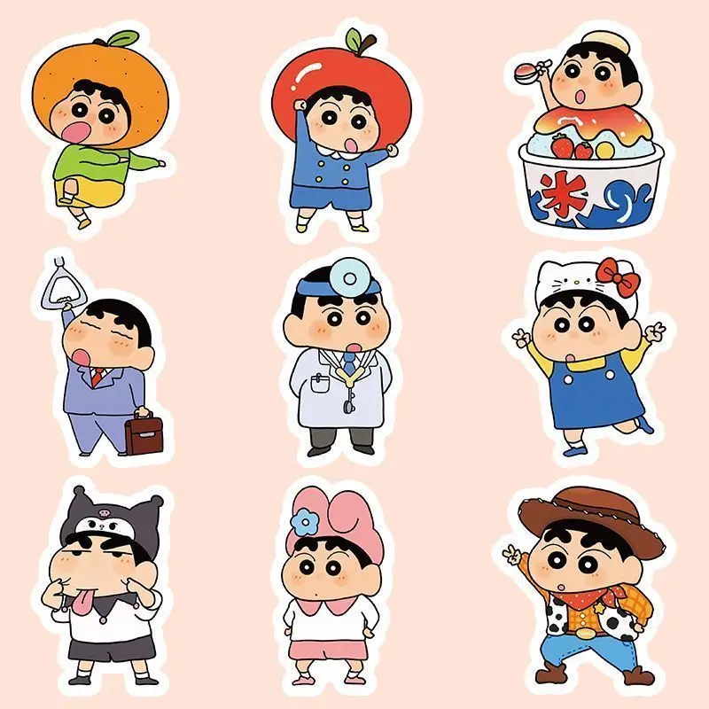 Crayon Shin-chan Cartoon Niedliche 100-teilige Aufkleber Kawaii Schüler DIY Emoticon Pack Dekorations-Aufkleber Karten Anime-Zubehör Großhandel – Detail 6