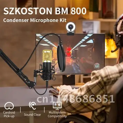 

BM 800 Microphone Studio Sound Card Kits bm800 Condenser Microphone PC Mic Podcast Streaming Gaming Karaoke Recording microfone