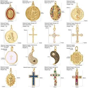 Y2K بوهو الصليب قلادة سيدتنا للنساء الذهبي يسوع الملاك قلادة DIY قلادة سلسلة الفولاذ المقاوم للصدأ مجوهرات عالية الجودة أفضل 10 مبيعات للملاك الذهبي الخيالي - رقم 7