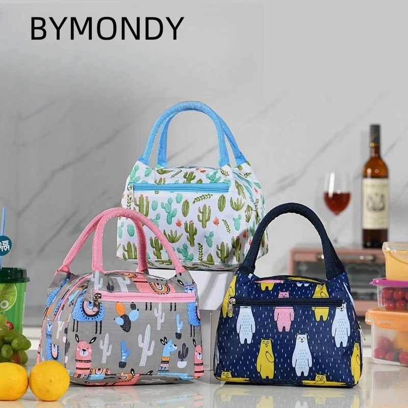 

BYMONDY Women's Lunch Bags Fashion Picnic Work Keep Food Warm Lunch Bag Aluminum Foil Thermal Insulation Lunch Box Children