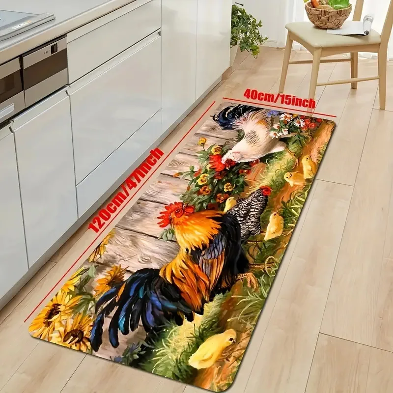 

Rectangular kitchen floor mat, anti slip and stain removing decorative carpet mat, household indoor and outdoor door mat