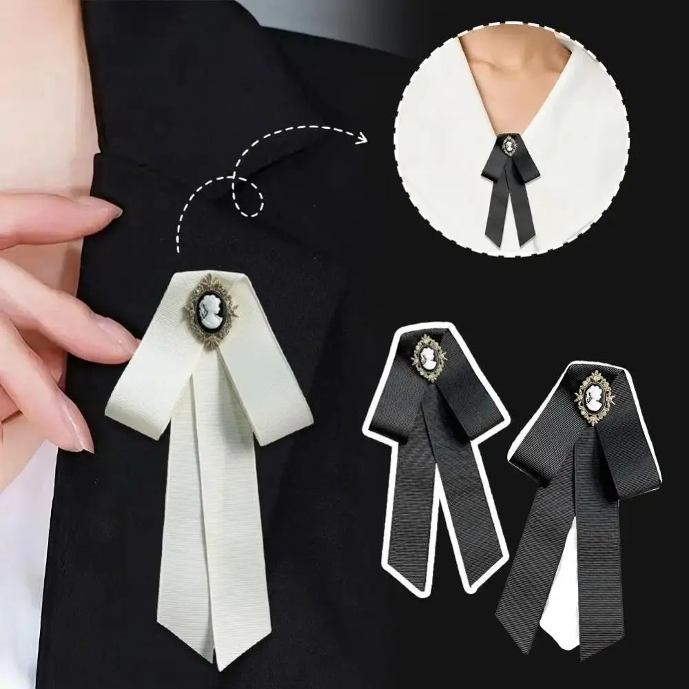 Nouvelles Broches Nœud Papillon Noires Commémoratives en Tissu avec Strass en Cristal, Épingles de Col pour Chemises et Accessoires de Chemises Habillées