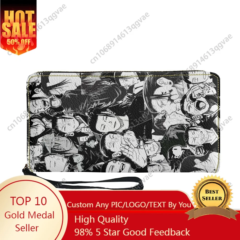 

Geto Suguru Comic Jujutsu Kaisen Custom Purse Mens Womens Teenagers Zipper Long Wallets Double Print Portable Wallet Gift Bag