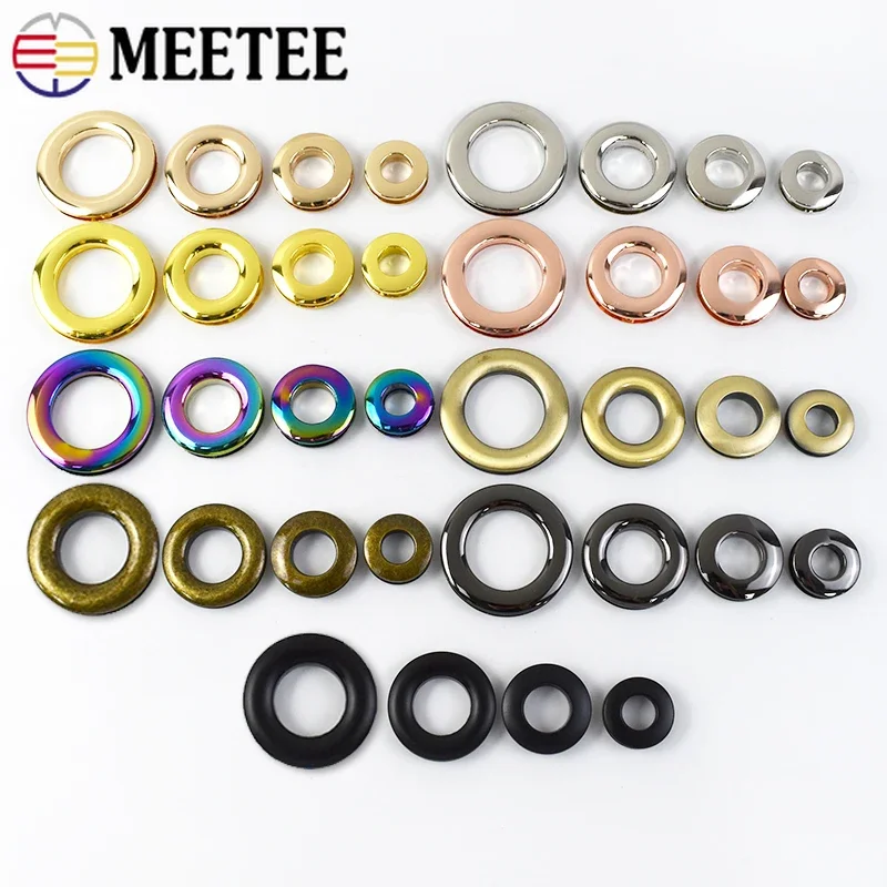 Meetee 4/10 pz occhielli in metallo fibbia a vite 10-25mm lega occhiello punzone O anello fibbie per unghie catena Stoma tende gancio chiusura