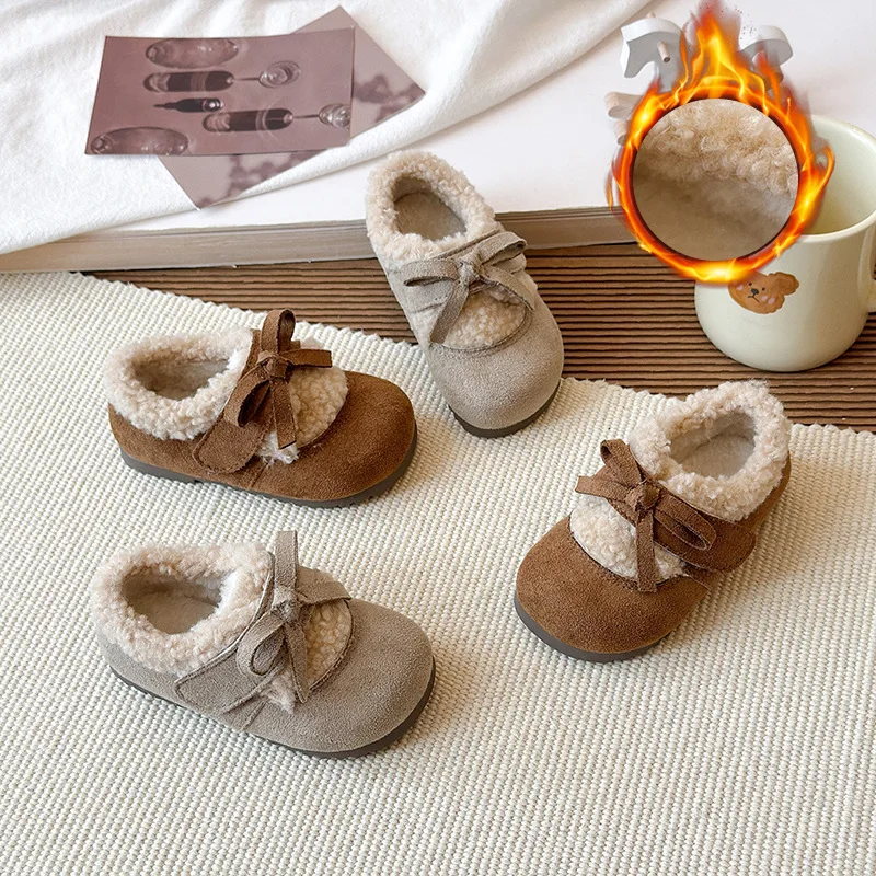 

Обувь одноклассника, осенне-зимняя теплая универсальная обувь для девочек, пушистая хлопковая обувь на толстой подошве, повседневная обувь на мягкой подошве для девочек