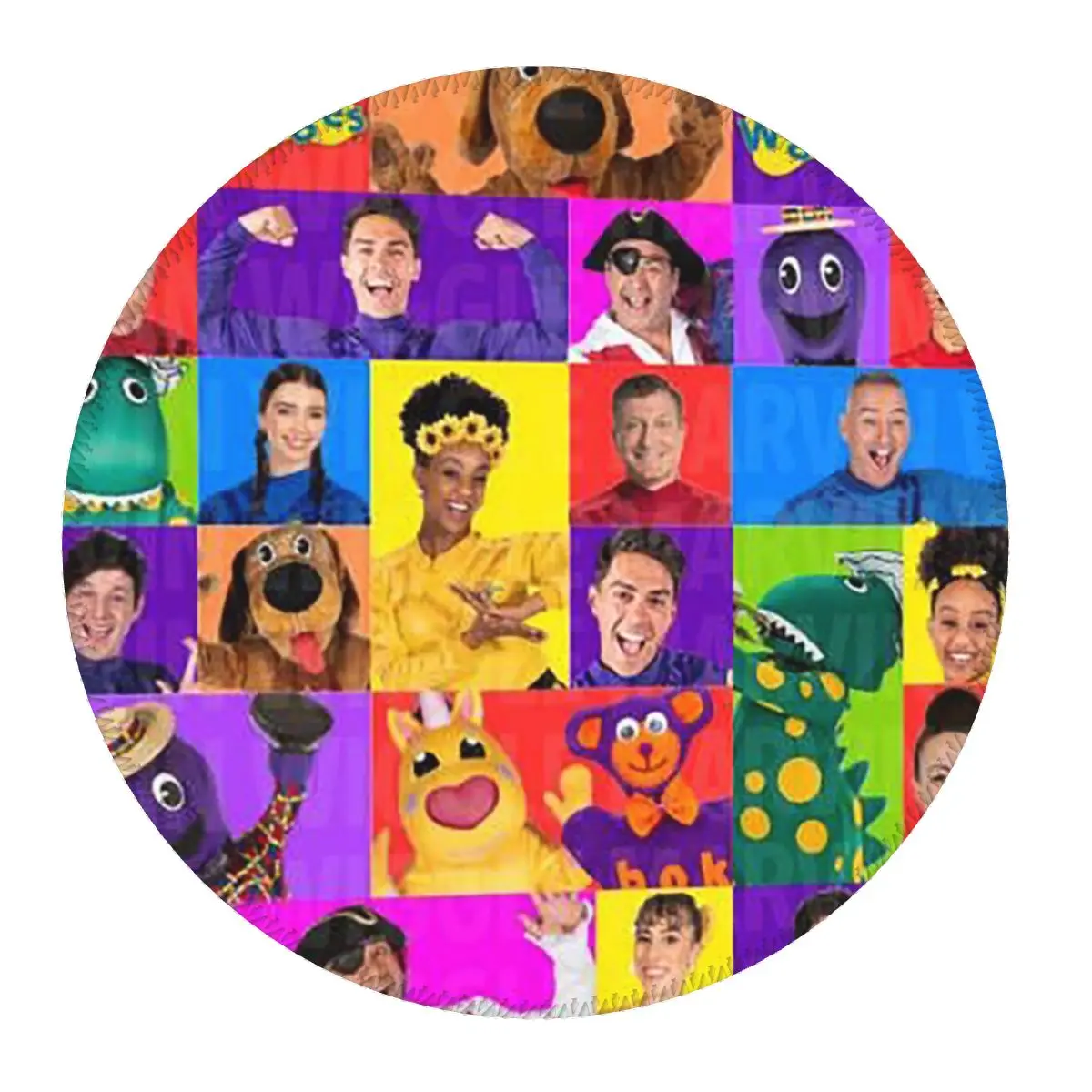 

The Wiggles Tv Show Music Band Round Mouse Pad Computer Keyboard Mouse Mat Gaming PC Desk Mat Office Accessories Table Mats