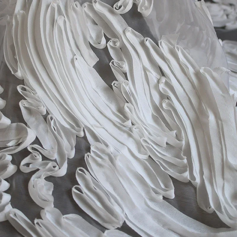 Oil brush creative standing weight texture organza skirt cloth dress dress designer fabric