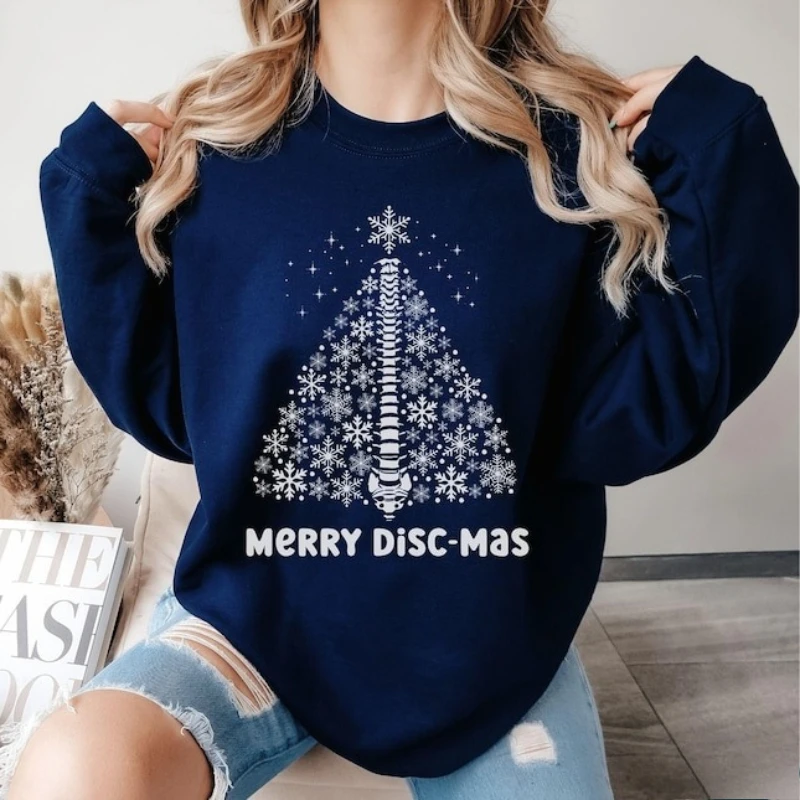 بلوفر شجرة عيد الميلاد للعمود الفقري، هدية تخرج شيرو للطبيب بتقويم العمود الفقري، سويت شيرت لجراحة العظام، هودي مكتب هدايا برقبة دائرية #2