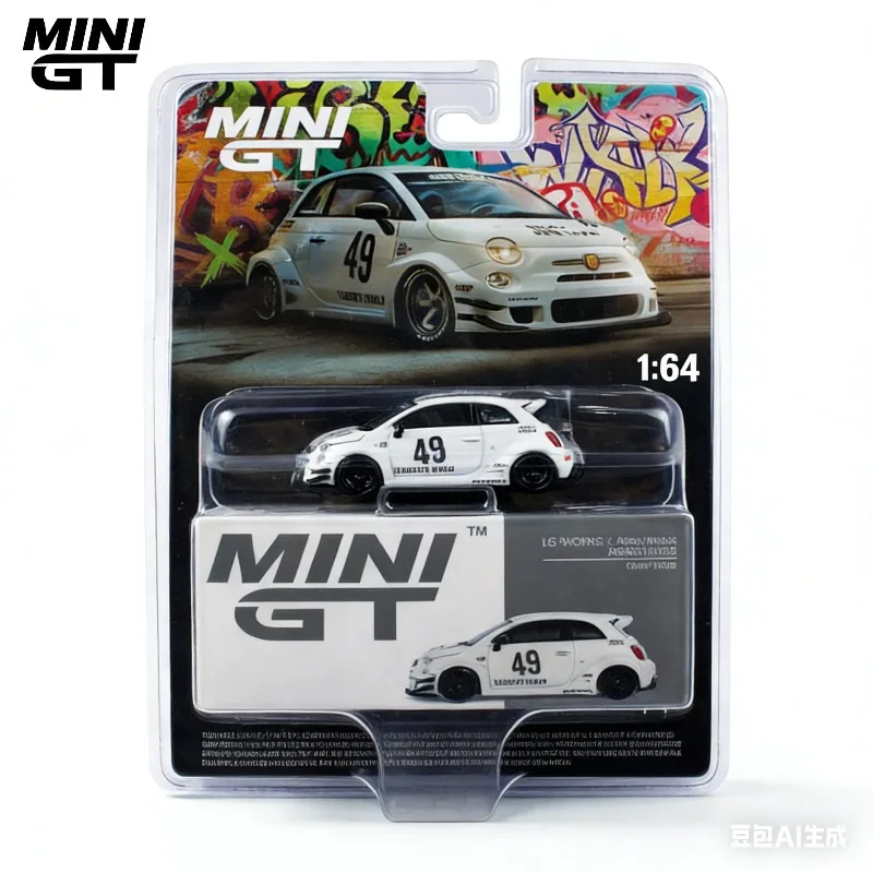 

MINI GT 1:64 #809 Abas Works ABARTH 3D Printed Alloy Model of a Static Car, Boys' Holiday Gift Toy Collection Decoration Item.