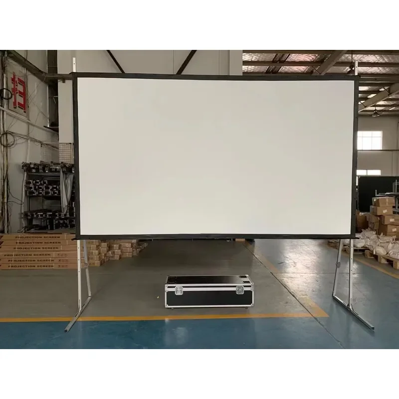 180 Inch 16:9 Portable Outdoor Fast Fold Screen with Flight case Front and Rear Projection Screen