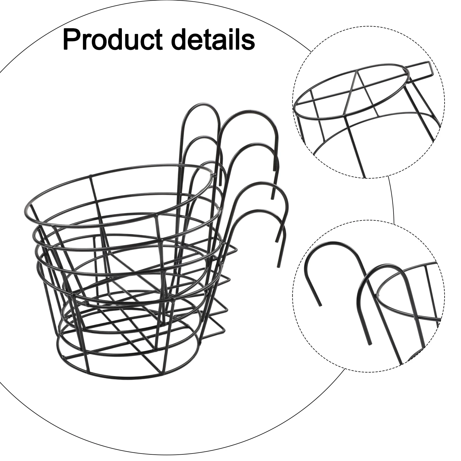 

Round Iron Flower Pot Stand Set of 4 with Sturdy Hooks Enhance Your Garden and Home Decor with This Elegant Design