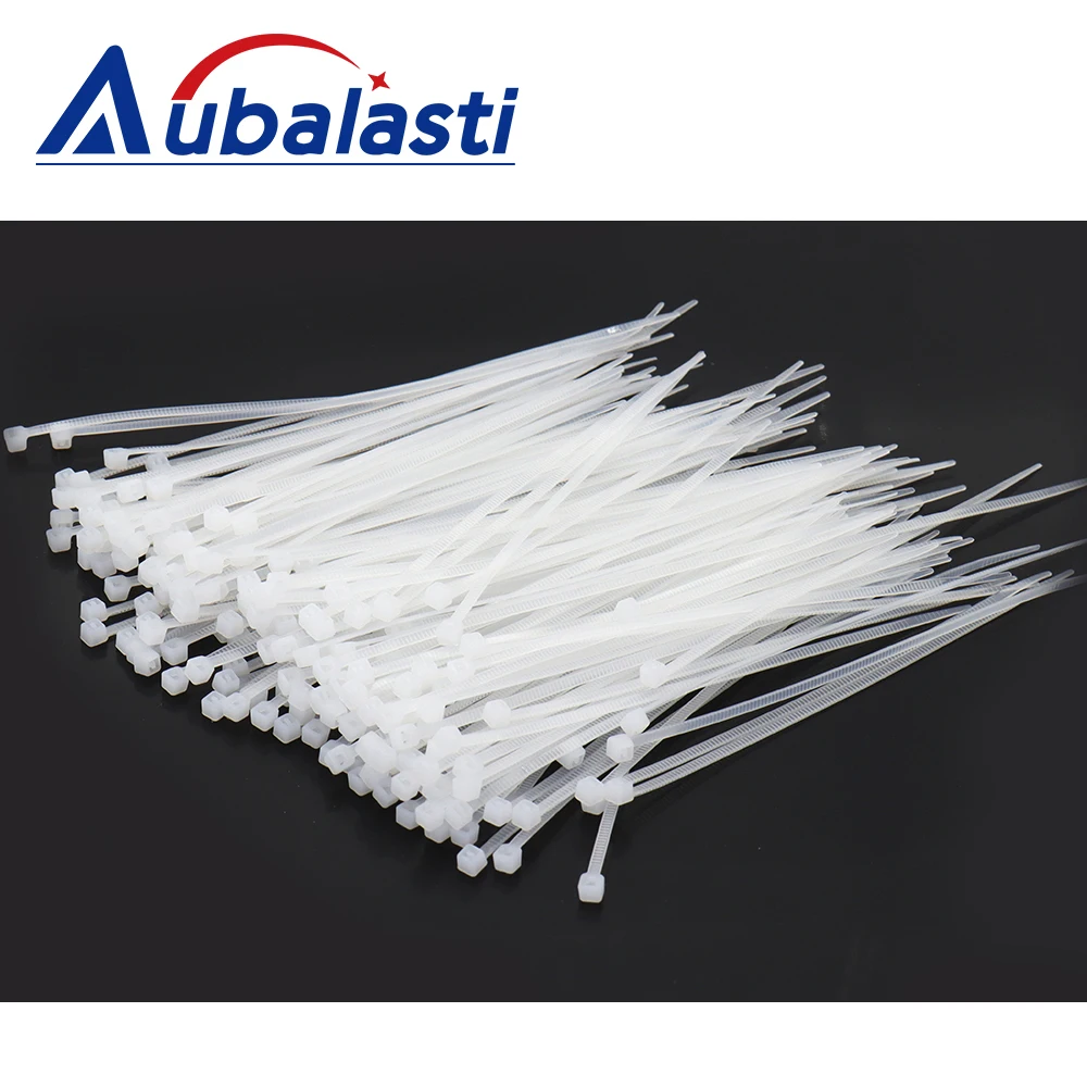 Aubalasti Self-locking Plastic Nylon Cable Tie White Cable Tie Fastening Ring Industrial Cable Tie Set 3 Series 4 Series 5Series