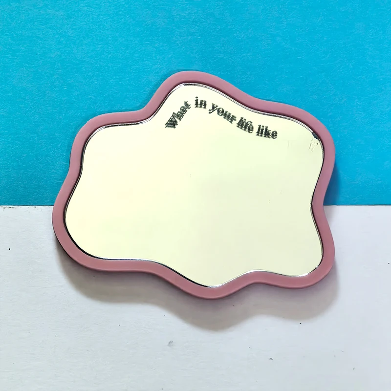Instagram Aesthetic Mirror Fridge Magnet Irregular Wavy Shape Kawaii Pocket Magnet Trendy Social Media Style Gift for Teen Girls