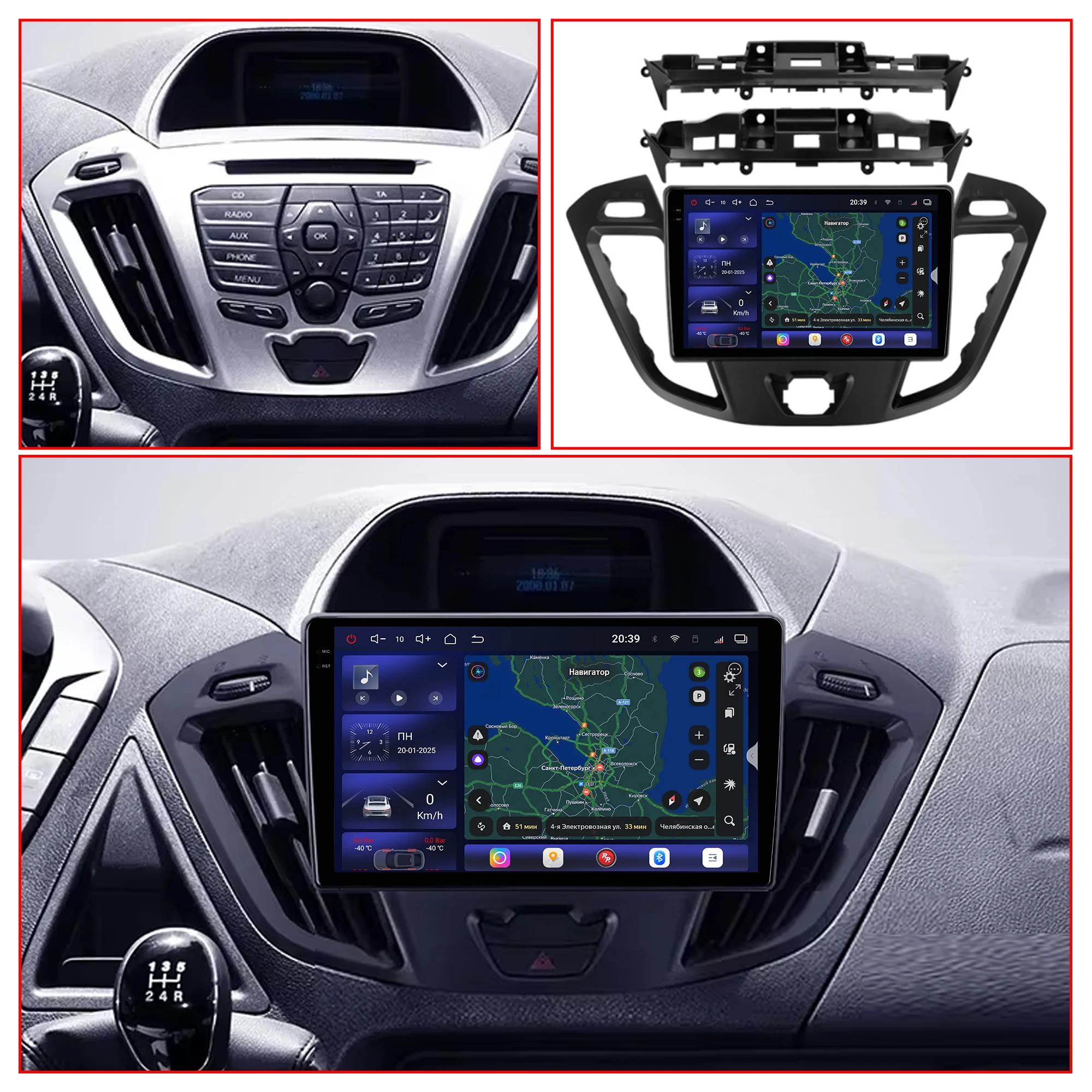 Redpower Crystal Sound 850 Pro Max Android Car Radio Player Screen for Ford Tourneo Custom 1 Transit 2012 - 2021 Bluetooth Hi-Fi