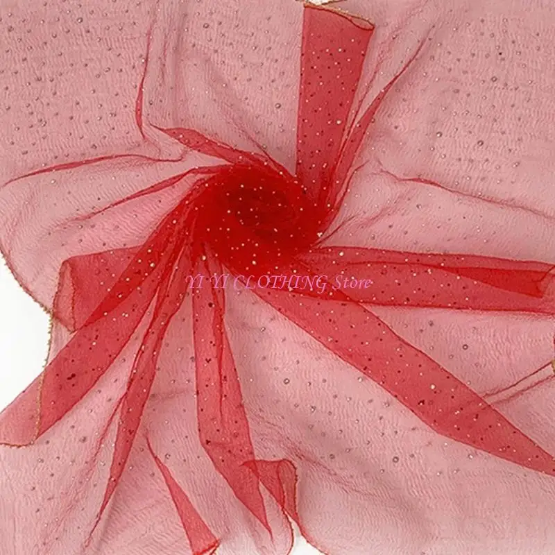 

N5KF Стильная повязка на голову из полиэстера со стразами для повседневного ношения и мероприятий 75х65см