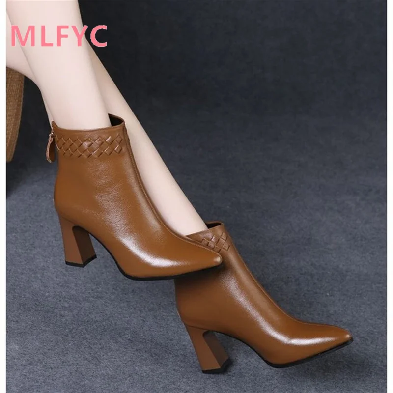 Short Boots Women's Winter Single Boots 2023 Autumn Winter New High Heel Fashion Fashion Boots female Comfort Warm Keeping