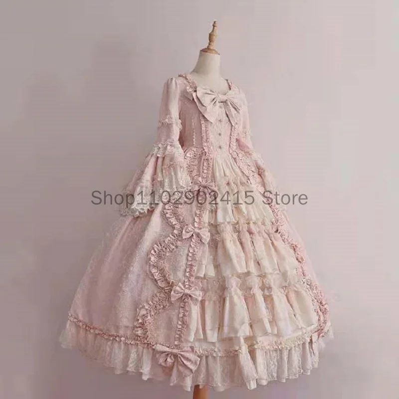 Robe Lolita classique à manches longues pour femmes, robe à volants Lolita mignonne douce, costume Anime Cosplay pour filles, grande taille