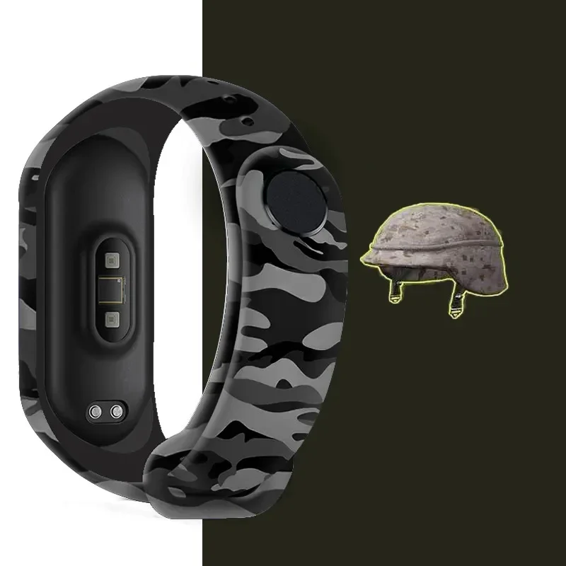 Fashion Camouflage Strap for Mi Band 3 4 5 6 Bracelet Silicone Band for Xiaomi Mi Band 3 4 Replacement Wristband for Miband 5 6