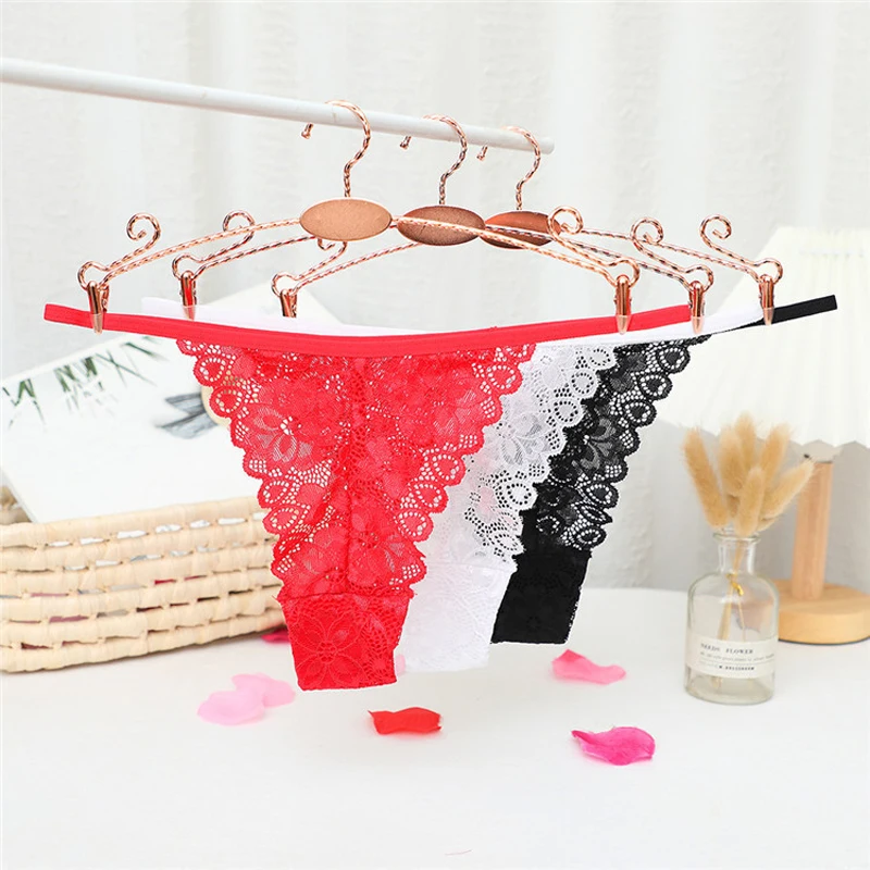 Meet\'r Sexy Women Brief Transparent Lace Breathable Underwear Lady Low-waist G String Thong Traceless Comfortable Lingerie