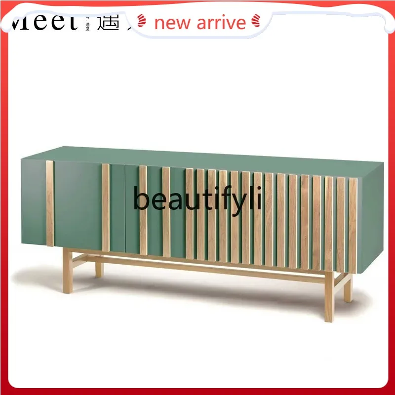 

D2520 Nordic light luxury TV cabinet personalized creative fashion paint wood color TV hall cabinet bedroom TV cabinet