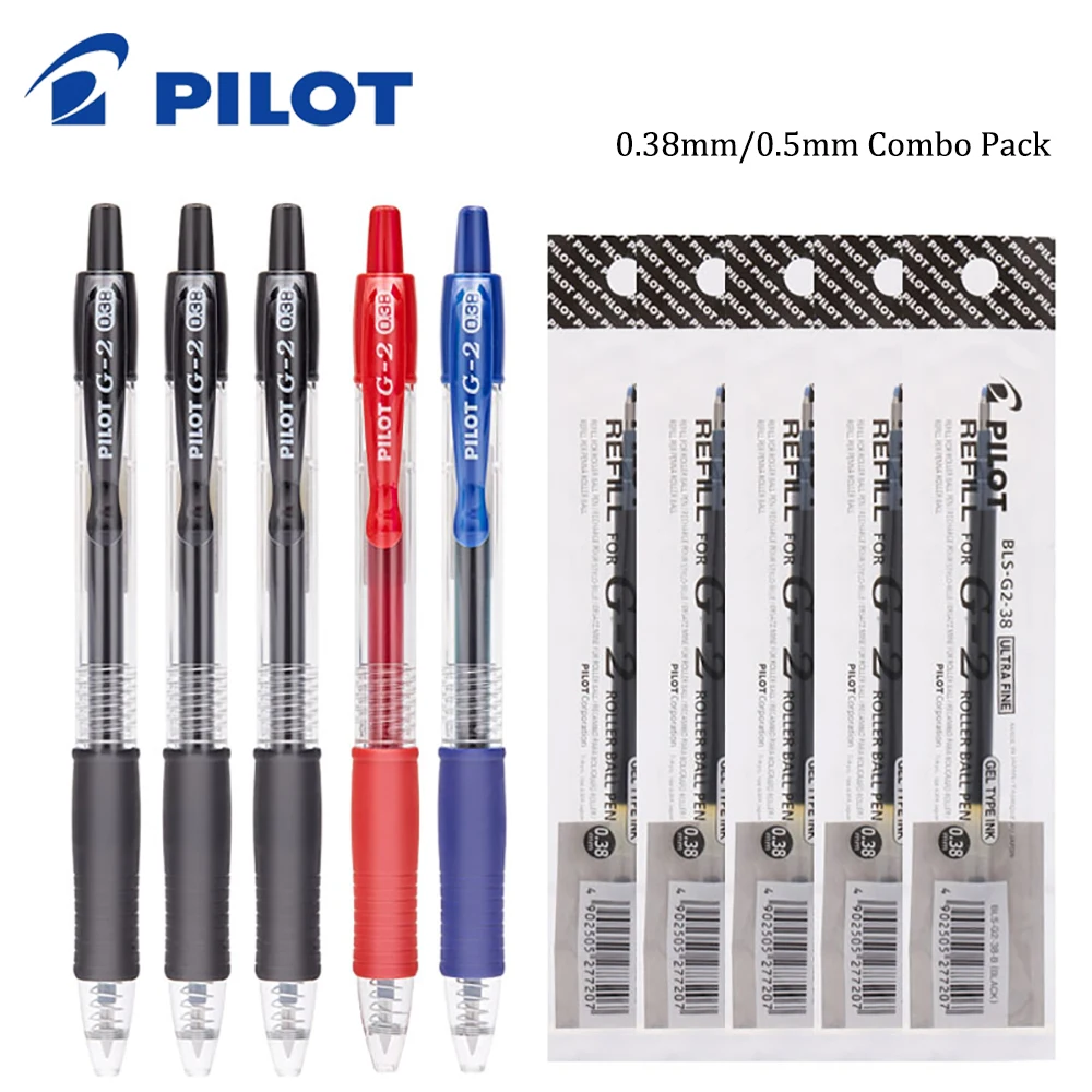 Japanese Stationery PILOT Gel Pen Combination G-2 Ballpoint Pen Replaceable Refill Smooth Fast-drying 0.38/0.5mm School Supplies