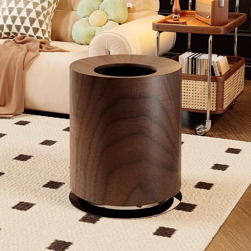 

Luxury Wood Grain Trash Can Large Capacity Living Room Bedroom Office Kitchen Bathroom Vintage Style Waste Bin Home Cleaning ...