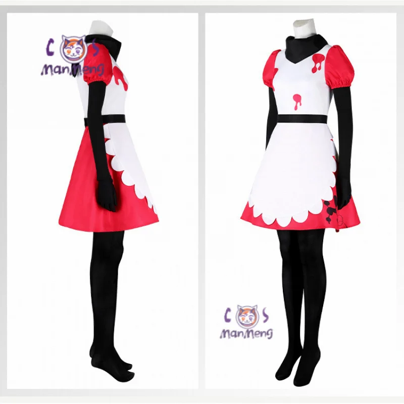 

Niffty Косплей Костюм Аниме Отель Женщины Мужчина платье горничной фартуки носки перчатки Хэллоуин Рождество Niffty Полный комплект униформы XS-XXL