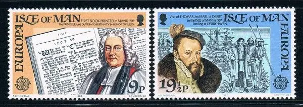 2 Pçs/set Nova Ilha de Man Post Stamp 1982 Europa História Selos Postais MNH