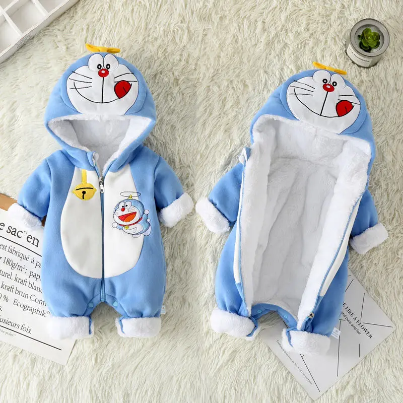 Doraemon Newborn Clothes Autumn Suit Cute Long Sleeve Romper Baby Jumpsuit Spring Autumn Outer Wear Baby Out Clothe Winter