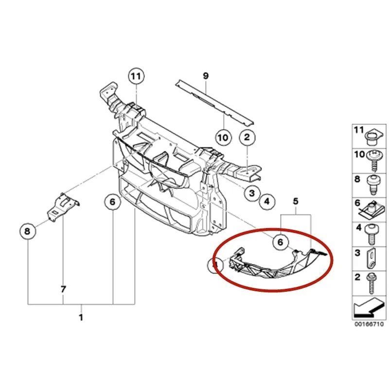 HEAD LAMP SUPPORT For BMW 1 Series E87 OEM 51647120823-L 51647120824-R