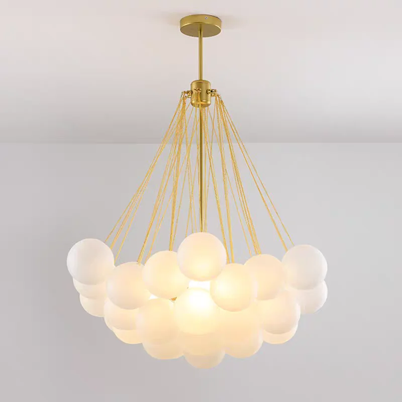 

Nordic Ins Girl Bubble Balls Glass Chandelier Dining Island Interior Lighting Dining Room Chandeliers Pendant Lamps for Ceiling